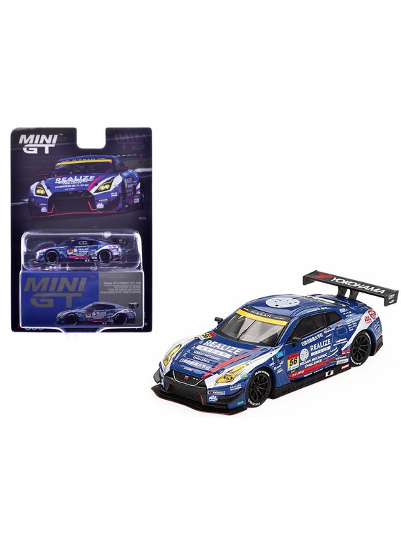 1/64 Diecast Model Car Nissan GT-R NISMO GT3 #56 Joao Paulo de Oliveira - Teppei Natori "REALIZE Nissan Mechanic Challenge GT-R" "Super GT Series" (2023) Limited Edition by Mini GT