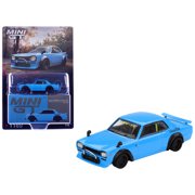 1/64 Diecast Model Car Nissan LB-Works Hakosuka RHD Right Hand Drive Baby Blue Limited Edition by Mini GT
