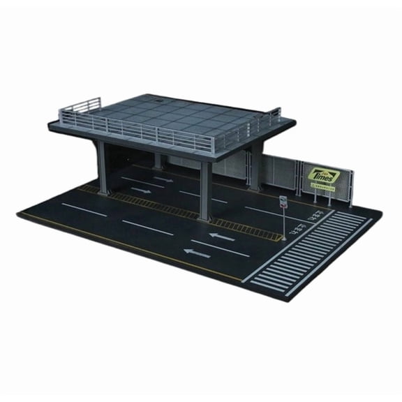 1/64 Diorama 2 Tier Diecast Garage Model, Multi-Story Parking Lot Model Display Case, Platform Building Model Garage, for Diecast Car Models Display, Cars Storage, Display Box