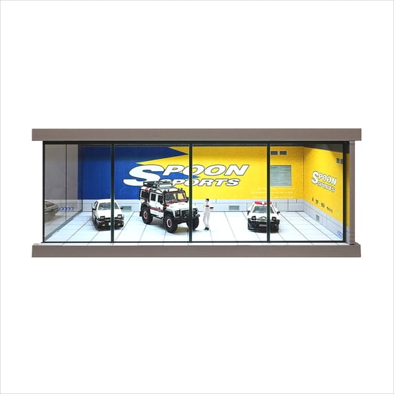 Model Car Display Building 1/64 Diorama 5 Parking Space Garage Model, USB LED Lighting Car ...