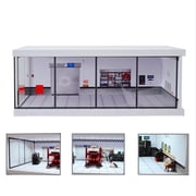 1/64 Diorama Car Garage Model, LED Lighting Parking Lot Scene Building Model, Diecast Modell Cars Display Case, Gift, Toy