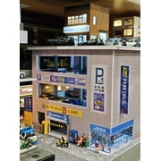 1/64 Diorama Diecast Car Garage Model, LED Lighting Japanese Multi-Story Parking Lot Model Display Case, Building Model Garage, for Diecast Car Models Display, Cars Storage, Display Box