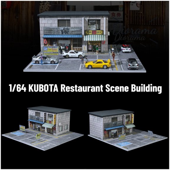 1:64 Diorama Garage Model LED Parking Lot Scene Display Model, Display Case For Diecast Model Car, Garage Showcase, Showroom Scene Display Model