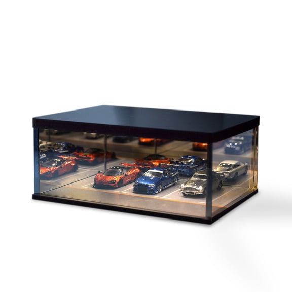 1/64 Diorama Infinity Garage Model LED Reflective Parking Lot Mirror Scene Display Case Building Scene Display Cabinet