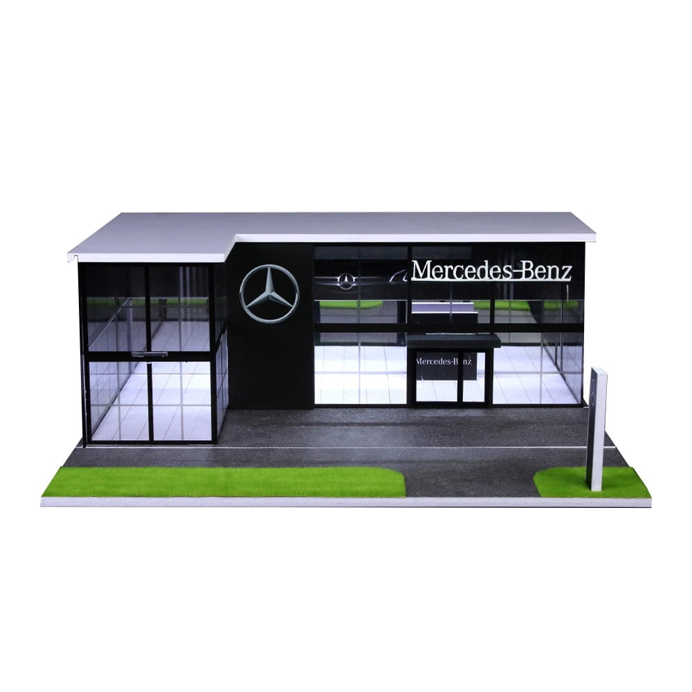 Model Car Display Building 1:64 Diorama Showroom Garage Model, LED Lighting Parking Lot Scene ...