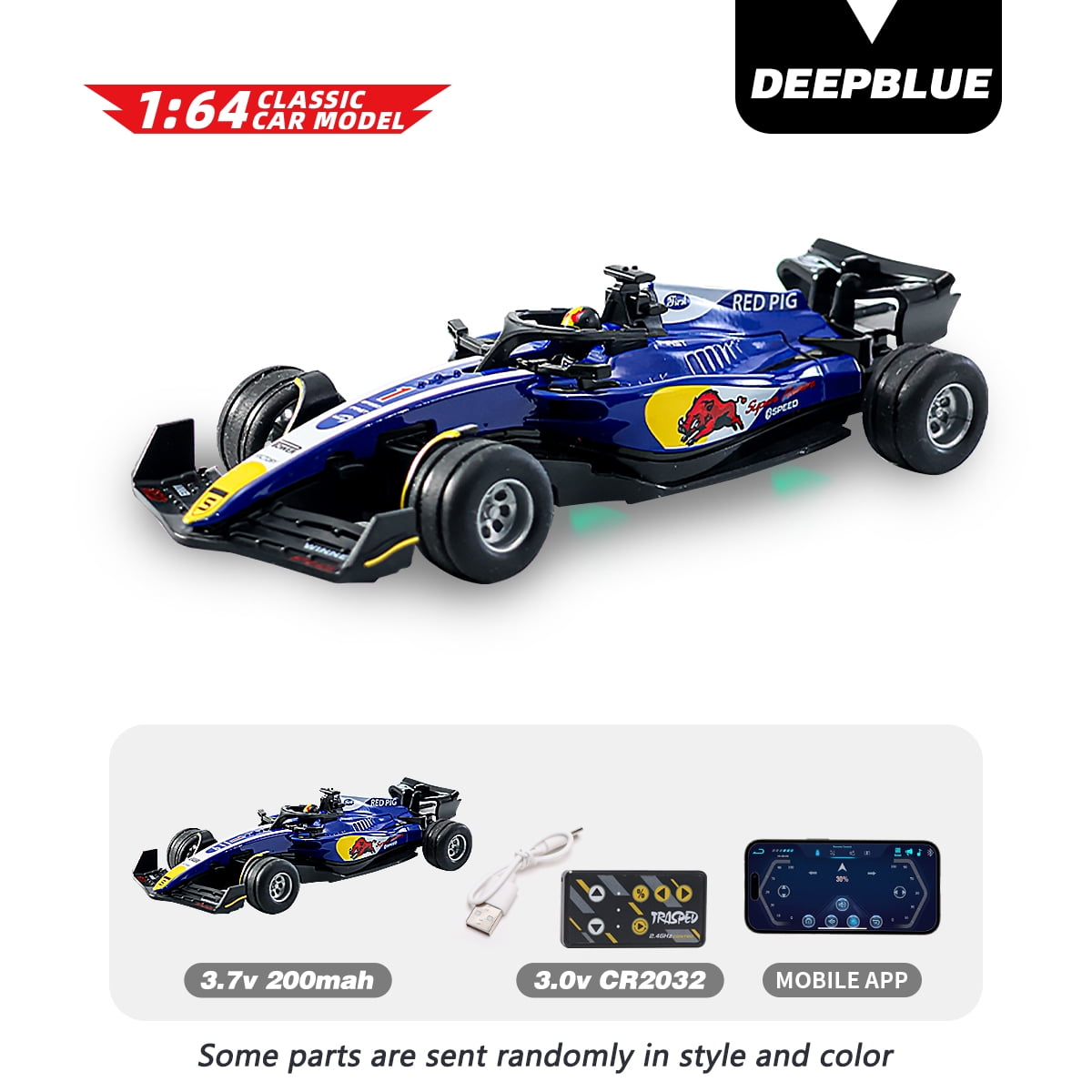 1: 64 Ferrari Formula remote control race car, dual control three speed control operation