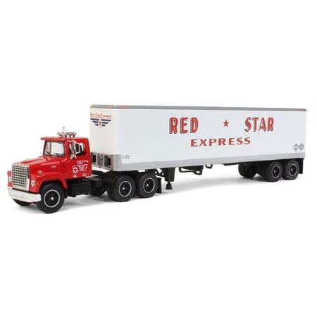 1/64 Ford LT 9000 w/ 40' Vintage Trailer, Red Star Express, DCP by First Gear Fallen Flag #43, 60-1275