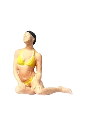 1:64 Girl Figure Resin People Handpainted Miniature Scenes Beach Swimsuit Woman for Collections Diorama Scenery DIY Projects Layout S Scale Sitting