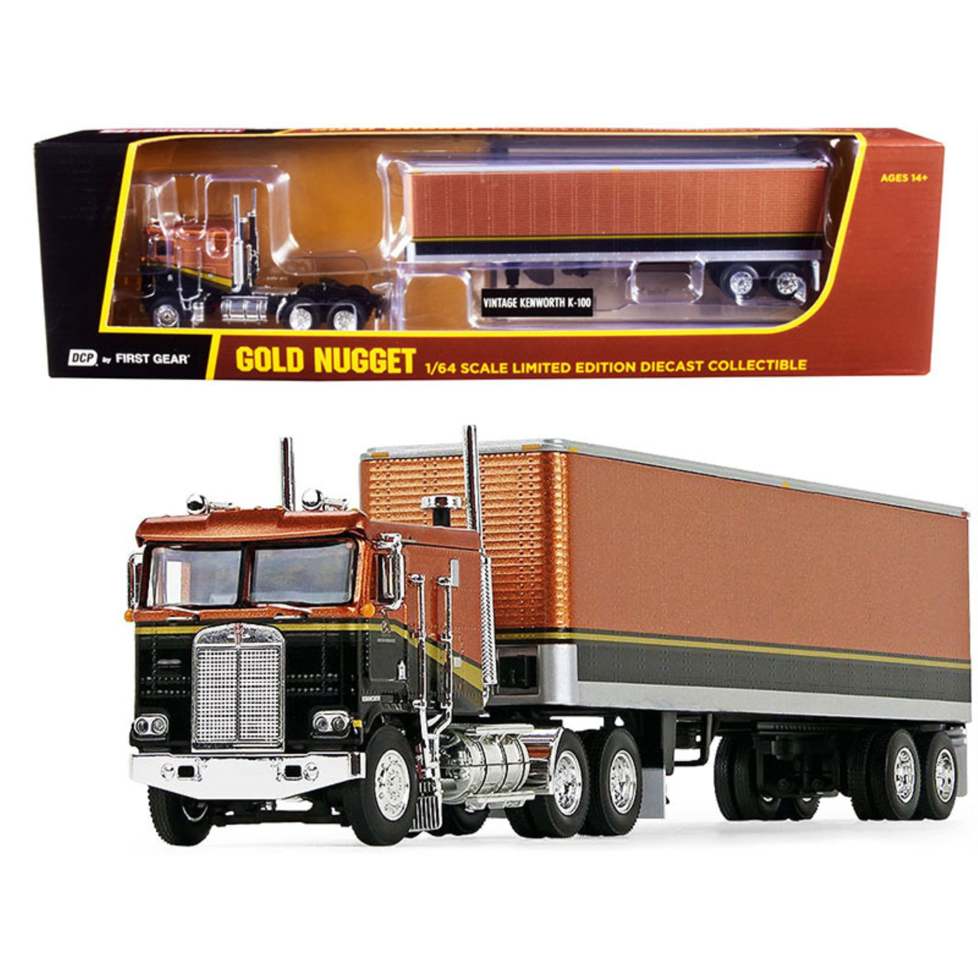 1/64 Gold Nugget Kenworth K100 Flat Top Sleeper W/ Vintage