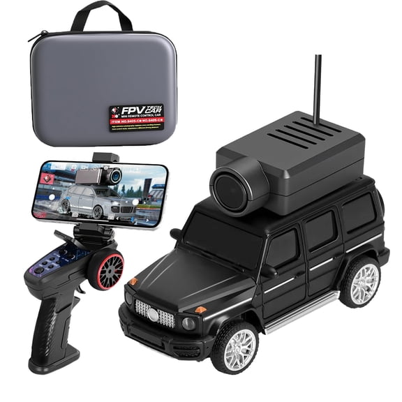 1:64 Mini Coche RC FPV, Mini RC Car with HD Wide-Angle WiFi Live Streaming, Remote, App Dual Control, 3-Speed, Gyro Self-Balancing, Suspension System, VR Mode for Indoor Outdoor Driving