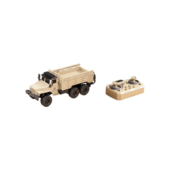 1/64 Mini RC Military Truck 2.4G Alloy 4WD APP Dual Control Yellow