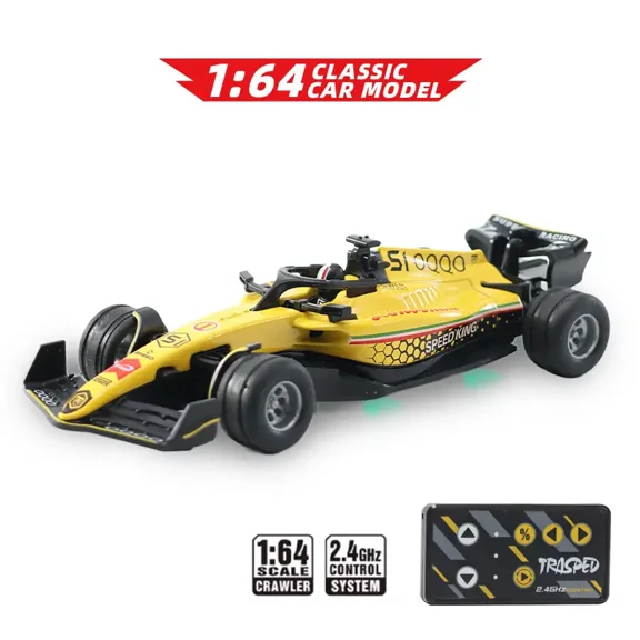 1/64 Mini RC Monster Truck, Metal Off-Road Stomper with Trailer, 2.4GHz Remote Control All-Terrain Vehicle, 3-Speed Adjustable, USB-C Rechargeable, Desktop Play, Indoor Outdoor Racing Toy,