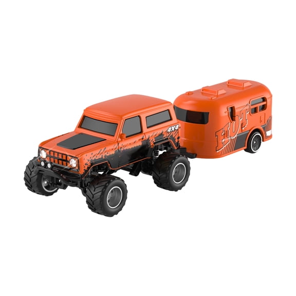 1:64 Mini RC Monster Truck with LED Lights | 2.4GHz Off-Road Remote Control Car | USB Rechargeable Alloy RC Truck & Adults Indoor/Outdoor Racing