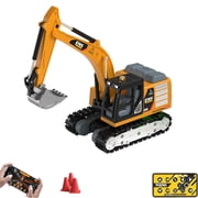 1/64 Mini Remote Control Excavator, 2.4Ghz Remote Control Construction Vehicles with Metal Shovel, RC Excavator Birthday Gifts for Boys and Girls Age 3+
