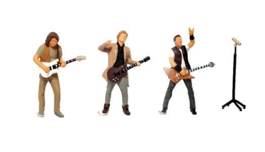 1/64 Miniature Rock Music Figures Resin Guitar Rack drum Band ...