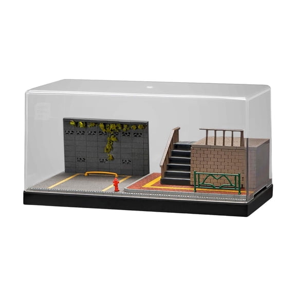 1/64 Model Car Display Case Plastic Street Scene Diorama for Diecast Vehicle Collections Desktop Decoration