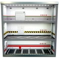 thumbnail image 1 of 1：64 Model Car Parking Lot, 3 Layers Scale Model Car Display Case LED Lighting Garage Car Collection, Acrylic PVC Model Display Cabinet with Sliding Door, 15 Parking Spaces, 1 of 7
