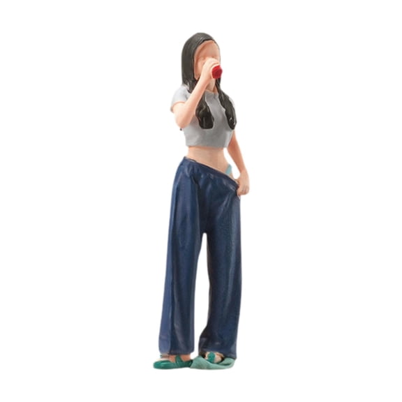 1/64 People Figure Miniature Model Tiny People Durable Resin Material for Desktop and Train Station Scene Layouts