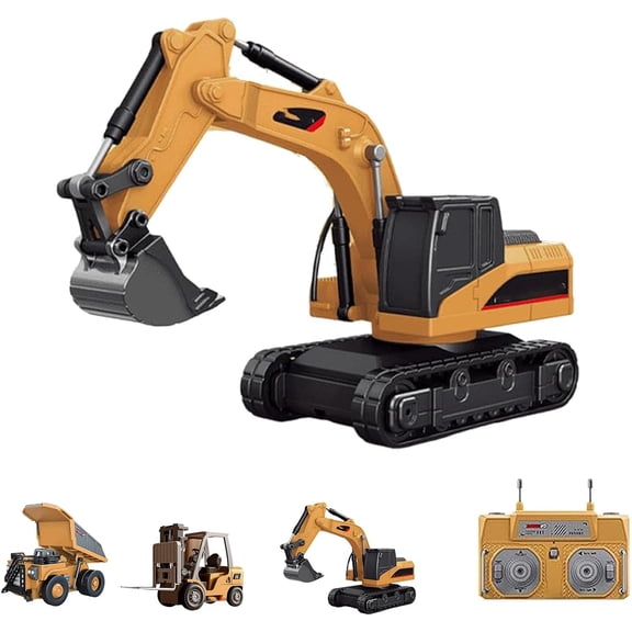 1:64 Premium Alloy Mini RC Construction Set, Mini Rc Forklift, Excavator and Dump Truck