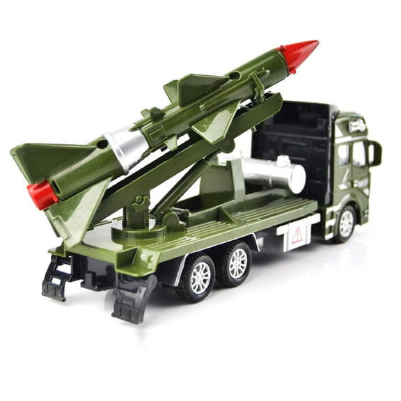 1:64 Pull Back Army Toys Military Truck with Missile Launcher, Simulation Military Vehicles Models