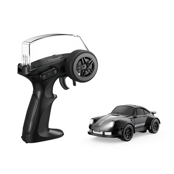 1:64 RC Drift Car 4WD Remote Control Car with Lights, 2.4GHz High Speed Racing Vehicle for Desktop Racing & Kids Gifts-Black