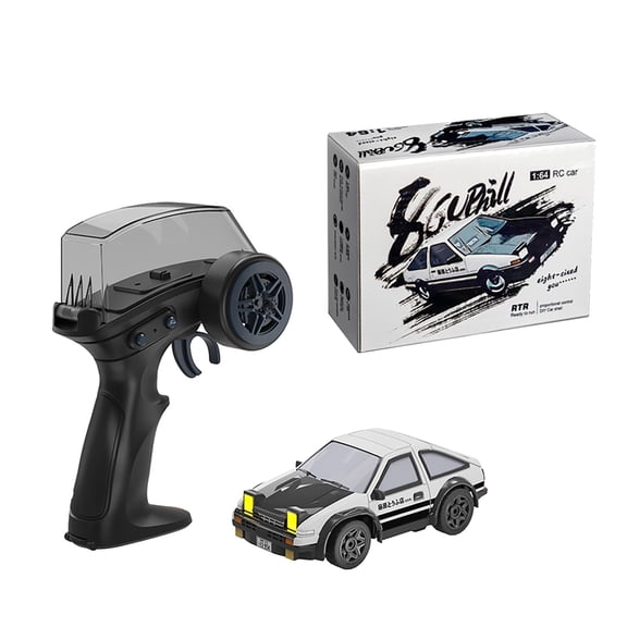 1/64 RC Drift Car AE86 Mini 2.4G 4WD High-Speed Remote Control Drifting Racing Toy with LED Lights Desktop Fun Gift for Boys Kids Birthday