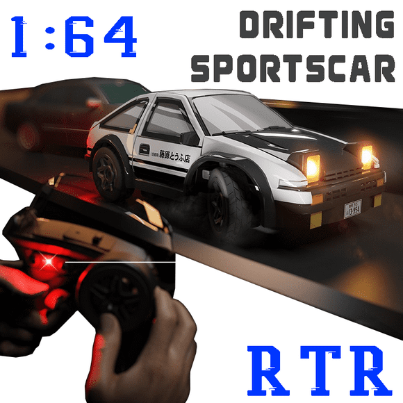 1/64 RC Drift Car Mini Desktop Drift King 2.4GHz Remote Control Sportscar Ready to Run