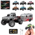 thumbnail image 1 of 1/64 Rc Truck, Mini Remote Car, Remote Controlled Car, All Ages Rc Car, Rc Trailer, Truck Toy, Camper Toy, Mini Scale, Diecast, 2 Set, 1 of 9
