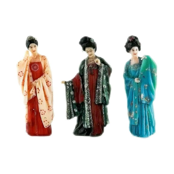 1/64 Realistic Character Figure Diorama Action Figurines Chinese Style Ancient Beauty Costume Scene Props Doll Figures for Micro Landscapes