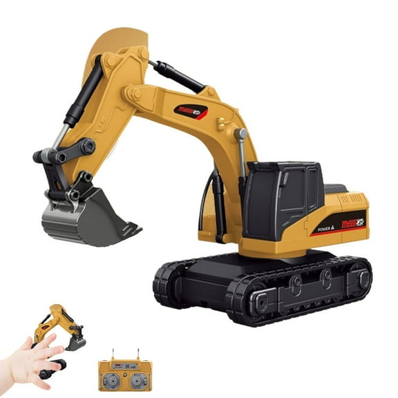 1/64 Remote Excavator, 2.4Ghz Pocket Dump Truck Construction Vehicles Direct Charging with RC Metal Shovel,Type-C Di
