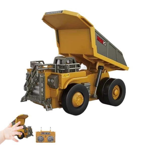 1/64 Remote Excavator, 2.4Ghz Pocket Dump Truck Construction Vehicles Direct Charging with RC Metal Shovel,Type-C Di