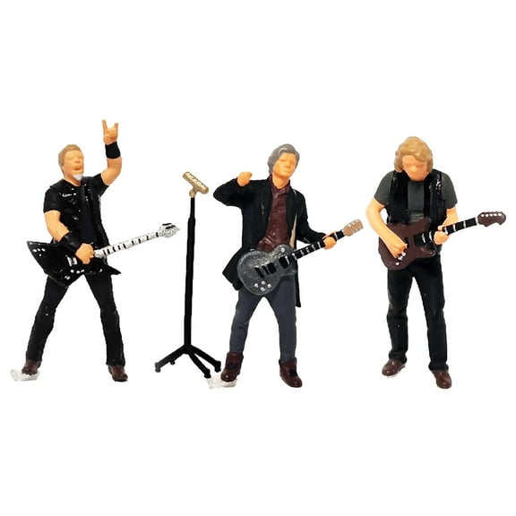 1/64 Rock Music Figures Train Railway S Gauge Collections Dioramas Street Scene Black Band Set