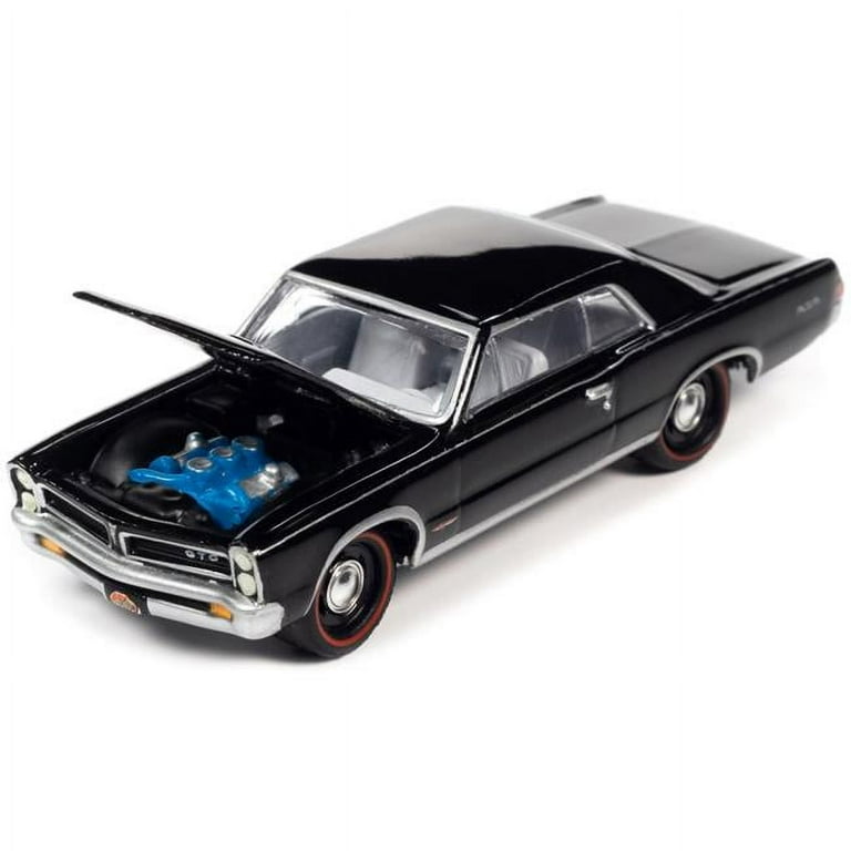 1 to 64 Scale 1965 Pontiac GTO Starlight Black with White Interior