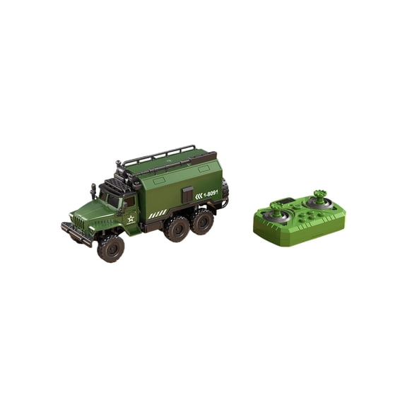 1:64 Scale 2.4GHz 4WD Mini Alloy Military Control Vehicle RC Car, Remote Control Off-Road Car with Sound & Light, APP Dual Control, Hobby Grade Desktop Model, Green