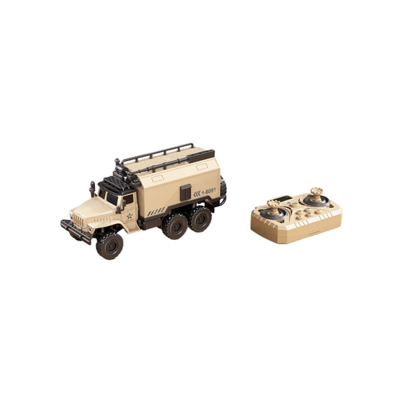 1:64 Scale 2.4GHz 4WD Mini Alloy Military Control Vehicle RC Car, Remote Control Off-Road Car with Sound & Light, APP Dual Control, Hobby Grade Desktop Model, Yellow