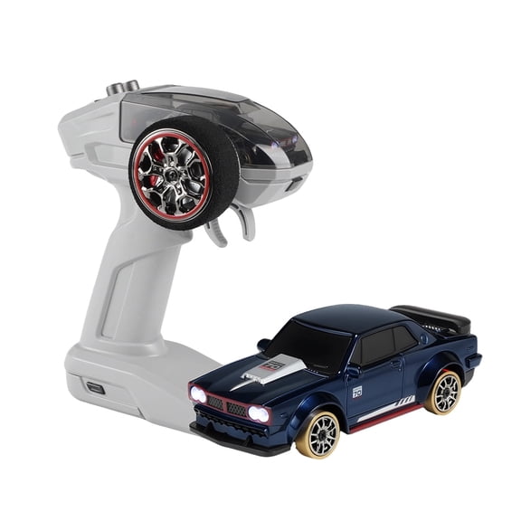 1/64 Scale 4WD RC Drift Car, Full Proportional Remote Control Car with Gyro Stabilization, LED Lights, Magnetic Charging, Dual Speed Mode Mini RC Racing Car for Teens & Adults
