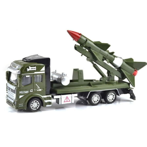 1/64 Scale Alloy Army Toys Cars Military Truck Models Pull Back Rocket Missile Vehicle Toy Simulation Truck Models