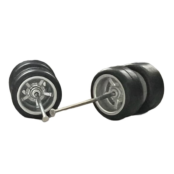 1/64 Scale Alloy Car Wheels Set, Rubber Tire Replacement for Model Cars, Diecast Accessories for Collectibles