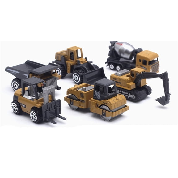 1:64 Scale Alloy Construction Vehicle 5 Piece Set Mini Excavator Mixer & Models (Heavy Duty Toy )