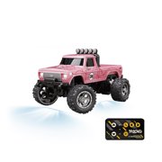 1/64 Scale Alloy RC Monster Truck Mini 2.4G Remote Control Off Road Racing Car With Three Speed Proportional Control LED Lights Shock Absorption Desktop Model For Adults Hobbyists