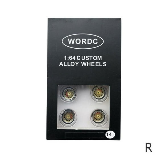 1/64 Scale Alloy Wheels With Brake Caliper, Rubber Tires I8Z9