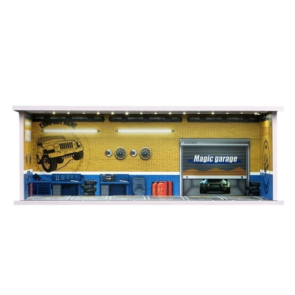 1/64 Scale Cars Display Case: Toy Car Parking Garage with LED Light Compatible with Hot Wheels, FoamBoard Storage Display for Matchbox with Acrylic Cover, A Perfect Gift For Car Enthusiasts