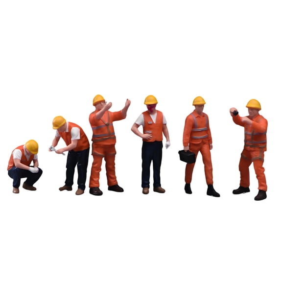 1/64 Scale Construction Worker Figure Set for Dioramas and Model Display