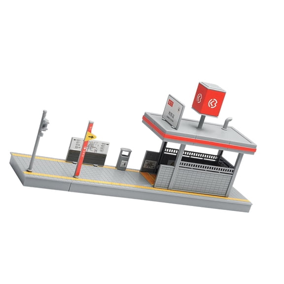 1/64 Scale DIY Metro Station Model Set Miniature Dioramas Train Layouts Display