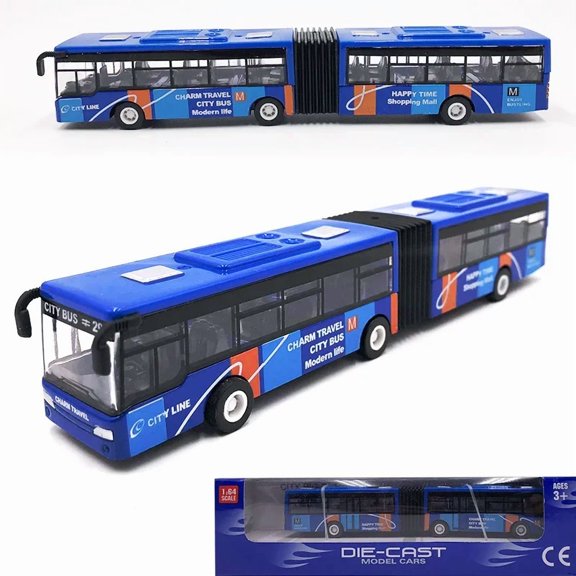 1/64 Scale Diecast Alloy City Transit Bus Replica, Inertia Pull Back Mini Metal Vehicle, Educational Scale Model, Desktop Display Ornament & Hobby Collector Present