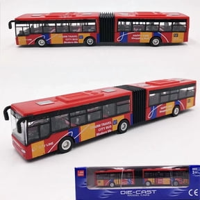 1/64 Scale Diecast Alloy City Transit Bus Replica, Inertia Pull Back Mini Metal Vehicle, Educational Scale Model, Desktop Display Ornament & Hobby Collector Present