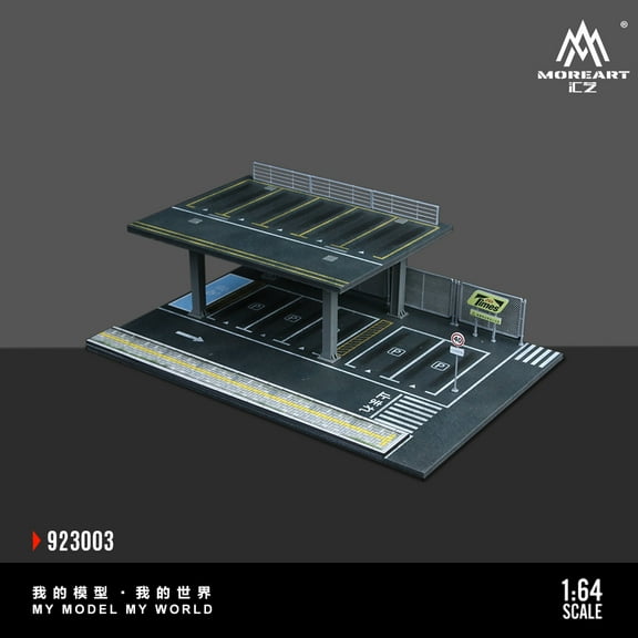 1:64 Scale Diorama Car Garage Display Case 2 Layer with LED Lights,Cabinets for Model Parking Lot Scene Display Model Collection Toys