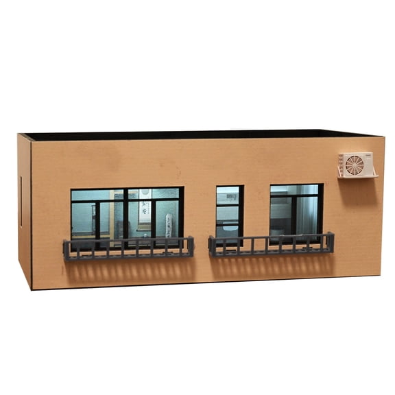 1:64 Scale Diorama City Building Model with LED Lights, City Street Parking Lot Model Residential Building Model Collection Toys for Diecast Car Model