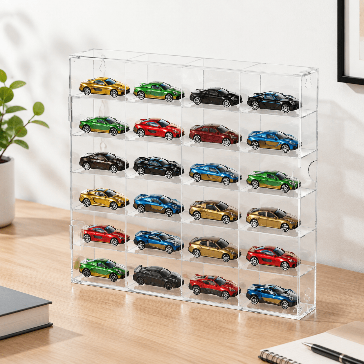1/64 Scale Display Case for Model Cars, 15.71 x 13.07 x 4.13 Inches ...