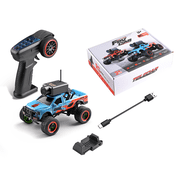 1/64 Scale FPV Mini RC Truck with WiFi HD Camera & APP + Remote Dual Control, 2.4G Full-Proportional RC Crawler with Display Screen, Gyro Stabilization & 3-Speed & Cruise Control - RTR